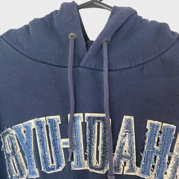 JanSport BYU-Idaho University Hoodie Women's Medium Blue Long Sleeve Sweatshirt - Picture 5 of 15